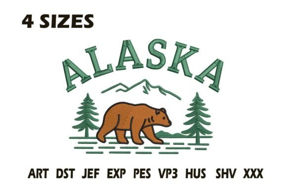 Alaska Bear Outdoor Embroidery Design