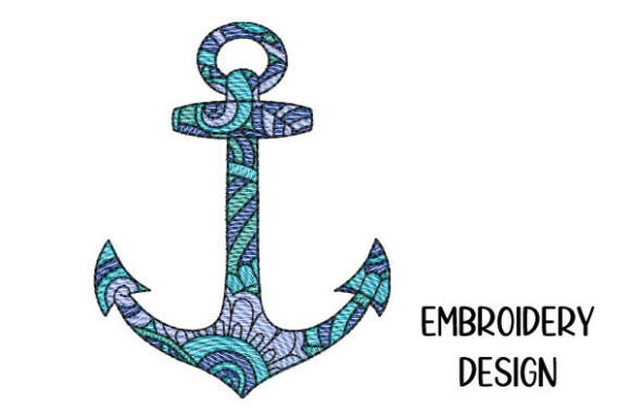 Anchor with Mandala Fill – Embroidery