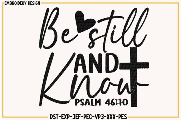 Be Still and Know Christian Embroidery