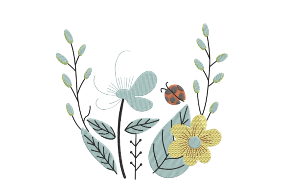 Butterfly Floral Embroidery Design