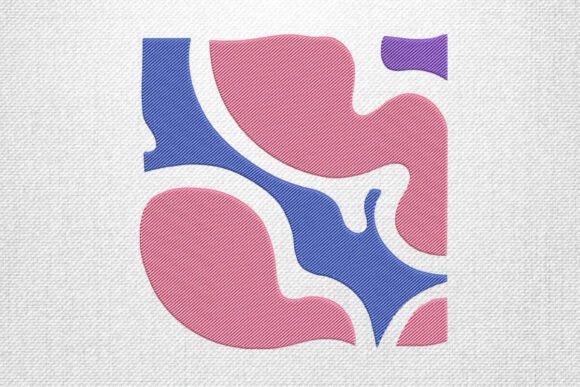 Color Block Abstract Embroidery Design