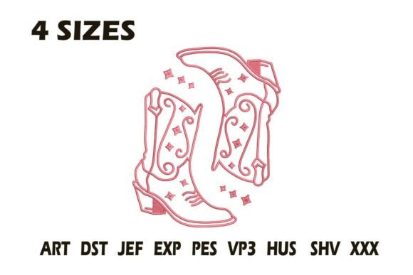 Cowgirl Boots Embroidery Design
