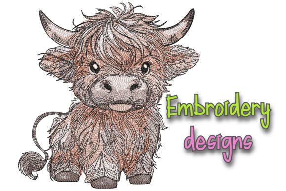 Cute Little Bull Embroidery Design