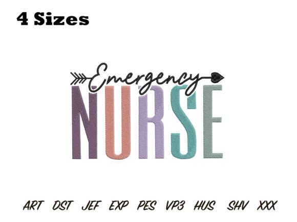 Emergency Nurse Embroidery Design