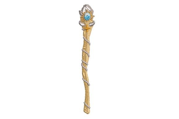 Enchanted Magical Staff Embroidery Design