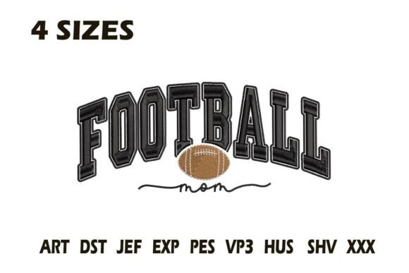 Football Mom Varsity Embroidery Design
