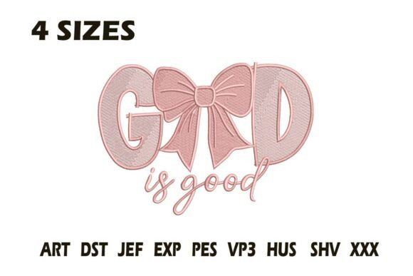 God is Good Bow Embroidery Design
