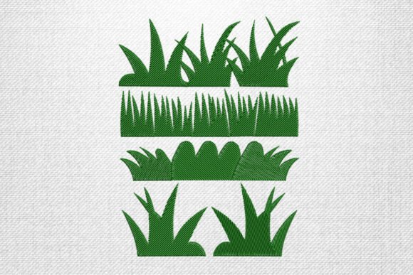 Green Grass Border Embroidery Set