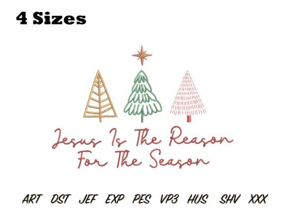 Jesus Reason for the Season Embroidery