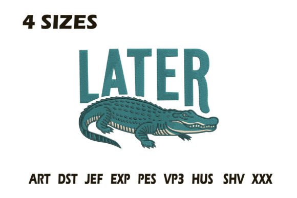 Later Alligator Embroidery Design