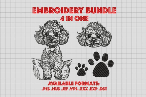 Maltipoo Machine Embroidery Design