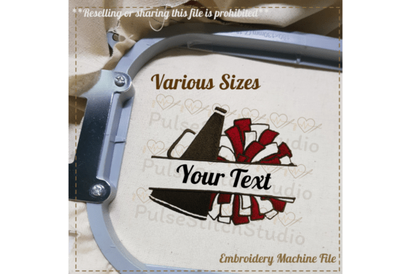 Megaphone Pom Pom Split Embroidery