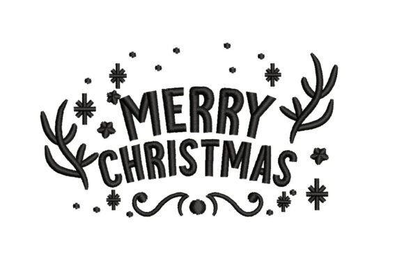 Merry Christmas with Antlers and Snowflakes