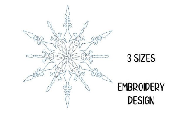 Minimal Snowflake Outline Embroidery