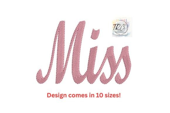 Miss Embroidery Design Fill Stitch
