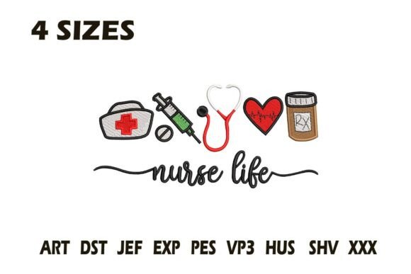 Nurse Life Embroidery Design