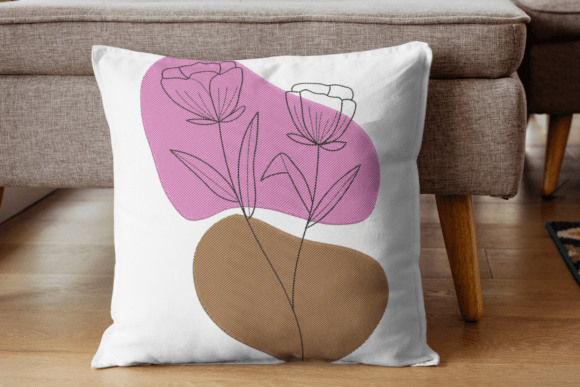 Pink and Brown Florals Embroidery File