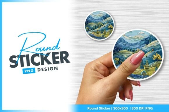 Ribbon Embroidery Landscape Round Sticke