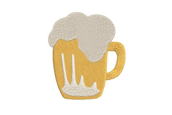 Simple Frothy Beer Mug Embroidery Design