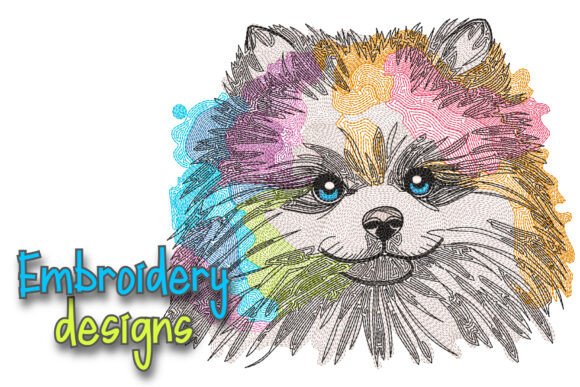 Spitz Dog Machine Embroidery Design