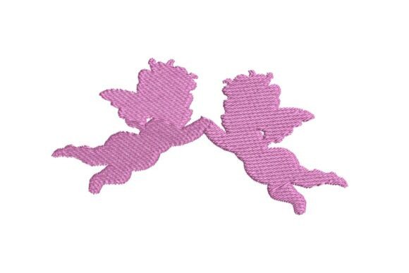 Symmetrical Pink Cupids Embroidery Design